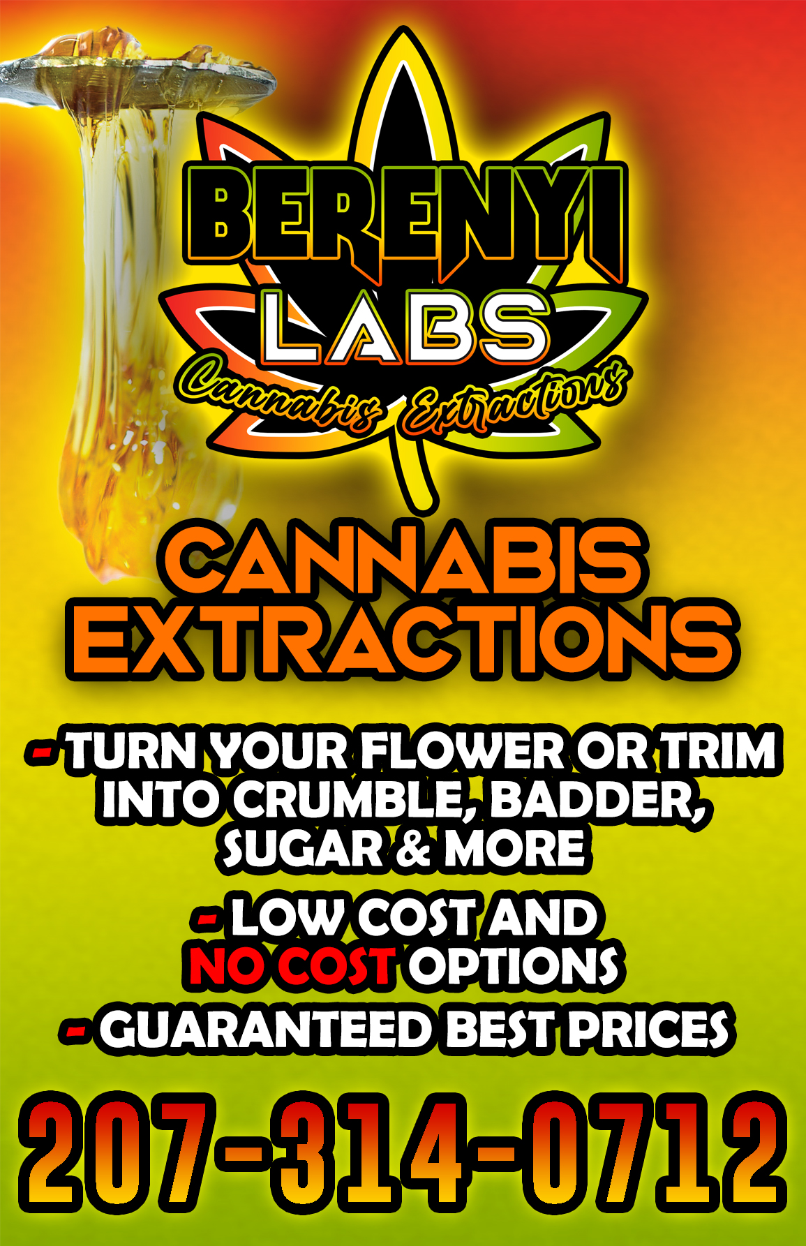 Bereyni Labs Cannabis Extractions in Albion Maine.